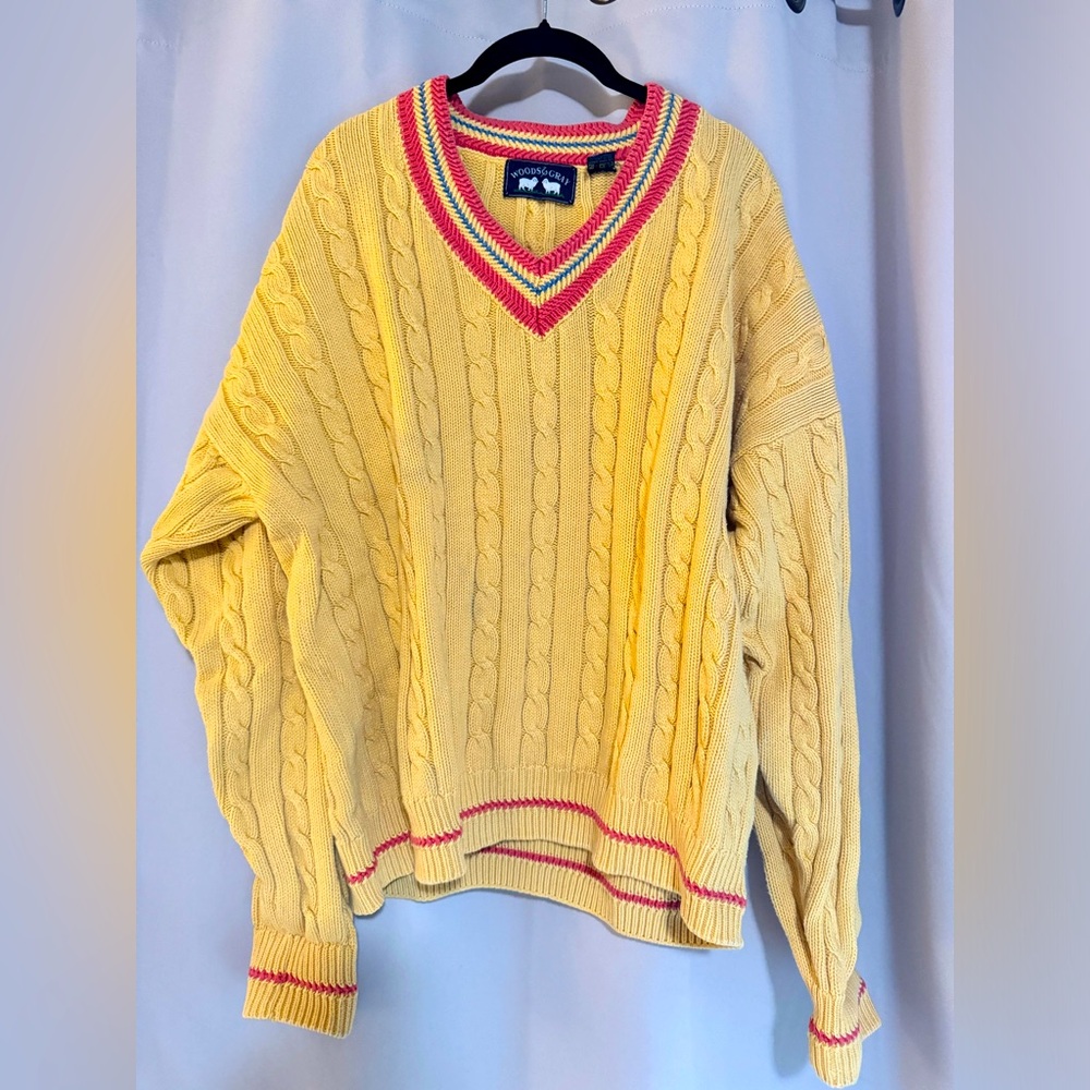 Woods & Gray Vintage cable knit V Neck - XL